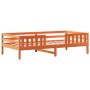 Set de cama y banco con techo madera de pino marrón 90x200 cm de , Camas y somieres - Ref: Foro24-3282176, Precio: 321,13 €, ...