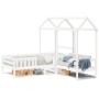 Set de cama y banco con techo maciza de pino blanco 90x190 cm de , Camas y somieres - Ref: Foro24-3282181, Precio: 354,14 €, ...