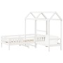 Set de cama y banco con techo maciza de pino blanco 90x190 cm de , Camas y somieres - Ref: Foro24-3282181, Precio: 354,14 €, ...