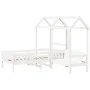 Set de cama y banco con techo maciza de pino blanco 90x190 cm de , Camas y somieres - Ref: Foro24-3282181, Precio: 349,15 €, ...