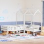 Set de cama y banco con techo maciza de pino blanco 90x190 cm de , Camas y somieres - Ref: Foro24-3282181, Precio: 354,14 €, ...
