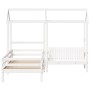 Set de cama y banco con techo maciza de pino blanco 90x190 cm de , Camas y somieres - Ref: Foro24-3282181, Precio: 354,14 €, ...