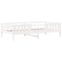 Set de cama y banco con techo maciza de pino blanco 90x190 cm de , Camas y somieres - Ref: Foro24-3282181, Precio: 354,14 €, ...
