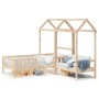 Set de cama y banco con techo madera maciza de pino 75x190 cm de , Camas y somieres - Ref: Foro24-3282183, Precio: 272,19 €, ...