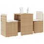 Sillas y mesita de jardín 3 piezas ratán sintético cojín beige de , Conjuntos de jardín - Ref: Foro24-4003877, Precio: 203,29...