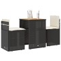Mesita y sillas con cojines 3 piezas ratán sintético negro de , Conjuntos de jardín - Ref: Foro24-4003875, Precio: 196,75 €, ...