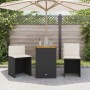 Mesita y sillas con cojines 3 piezas ratán sintético negro de , Conjuntos de jardín - Ref: Foro24-4003875, Precio: 196,75 €, ...