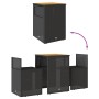 Mesita y sillas con cojines 3 piezas ratán sintético negro de , Conjuntos de jardín - Ref: Foro24-4003875, Precio: 196,75 €, ...