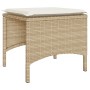 Sofá de jardín 2 plazas con mesa y taburetes ratán PE beige de , Sofás de exterior - Ref: Foro24-4003894, Precio: 205,30 €, D...