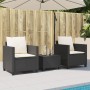 Mesita y sillas con cojines 3 piezas ratán sintético negro de , Conjuntos de jardín - Ref: Foro24-4003896, Precio: 228,97 €, ...