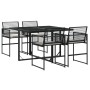 Set de muebles jardín 5 pzas con cojines ratán sintético negro de , Conjuntos de jardín - Ref: Foro24-3295023, Precio: 309,72...