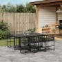 Juego de comedor de jardín 7 piezas ratán sintético negro de , Conjuntos de jardín - Ref: Foro24-3295049, Precio: 442,36 €, D...