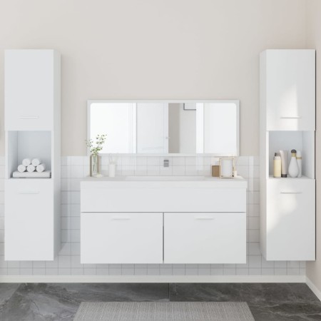 Juego de muebles de baño 4 pzas madera contrachapada blanco de , Muebles de baño - Ref: Foro24-3308536, Precio: 185,49 €, Des...