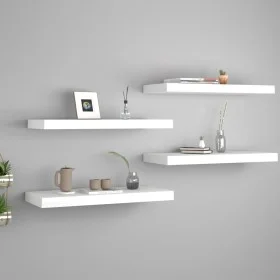 Estante flotante de pared 4 uds MDF blanco 60x23,5x3,8 cm de vidaXL, Estantes y estanterías - Ref: Foro24-323813, Precio: 50,...