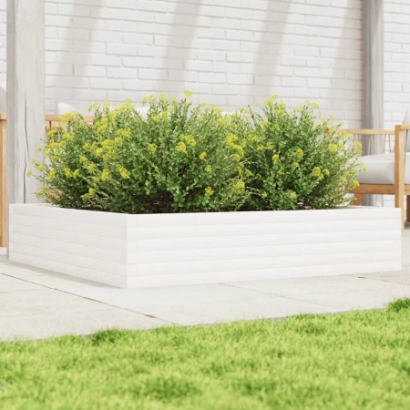 Jardinera de madera maciza de pino blanca 110x110x23 cm de , Maceteros y jardineras - Ref: Foro24-847214, Precio: 103,66 €, D...