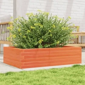 Jardinera madera maciza de pino marrón cera 90x60x23 cm de , Maceteros y jardineras - Ref: Foro24-847235, Precio: 74,44 €, De...