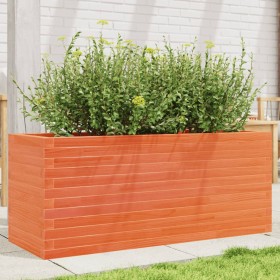 Jardinera de madera maciza de pino marrón cera 110x40x45,5 cm de , Maceteros y jardineras - Ref: Foro24-847275, Precio: 139,0...