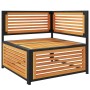 Sofá de jardín de esquina con cojines madera maciza de acacia de , Sofás modulares de exterior - Ref: Foro24-367645, Precio: ...