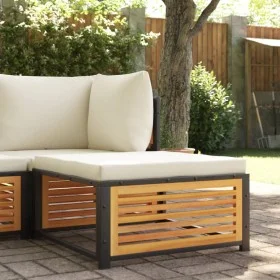 Taburete de jardín con cojín madera acacia 68x68x30 cm by , Modular outdoor sofas - Ref: Foro24-367647, Price: 109,13 €, Disc...