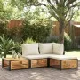 Taburete de jardín con cojín madera acacia 68x68x30 cm de , Sofás modulares de exterior - Ref: Foro24-367647, Precio: 109,13 ...