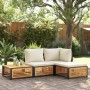 Taburete de jardín con cojín madera acacia 68x68x30 cm de , Sofás modulares de exterior - Ref: Foro24-367647, Precio: 111,08 ...