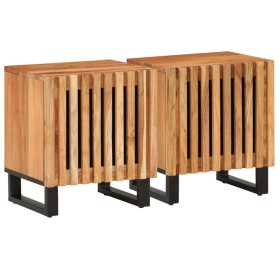 Mesitas de noche 2 uds madera maciza de acacia 40x34x46 cm de , Mesitas de noche - Ref: Foro24-377419, Precio: 125,91 €, Desc...