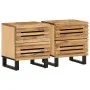 Mesitas de noche 2 uds madera maciza mango rugosa 40x34x46 cm by , Nightstands - Ref: Foro24-377427, Price: 127,91 €, Discoun...
