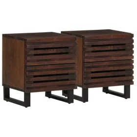 Nachttische, 2 Stück Massivholz aus Mangoholz, 40x34x46 cm. von , Nachttische - Ref: Foro24-377431, Preis: 104,53 €, Rabatt: %