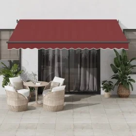 Toldo retráctil manual color burdeos 400x350 cm by , Awnings - Ref: Foro24-3214998, Price: 338,64 €, Discount: %