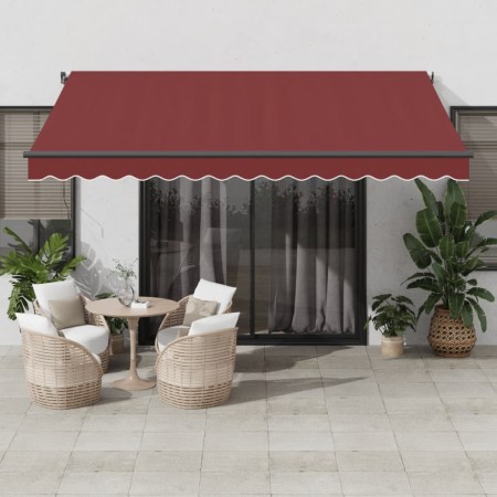 Toldo retráctil manual color burdeos 400x350 cm de , Toldos - Ref: Foro24-3214998, Precio: 368,42 €, Descuento: %