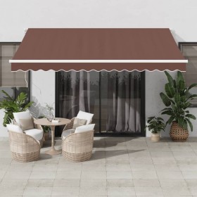 Toldo retráctil automático marrón 400x300 cm de , Toldos - Ref: Foro24-3215632, Precio: 557,53 €, Descuento: %