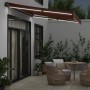 Toldo retráctil manual con luz LED marrón 350x250 cm de , Toldos - Ref: Foro24-3215742, Precio: 272,58 €, Descuento: %