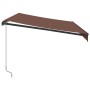 Toldo retráctil manual con luz LED marrón 350x250 cm de , Toldos - Ref: Foro24-3215742, Precio: 272,58 €, Descuento: %