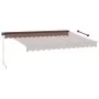 Toldo retráctil manual con luz LED marrón 350x250 cm de , Toldos - Ref: Foro24-3215742, Precio: 284,19 €, Descuento: %