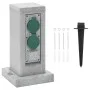 Enchufe de exterior con estaca 4 vías apariencia piedra gris de , Enchufes de pared - Ref: Foro24-4010104, Precio: 39,59 €, D...