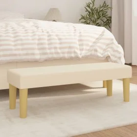 Banco de tela color crema 100x30x30 cm de , Bancos - Ref: Foro24-346657, Precio: 60,65 €, Descuento: %