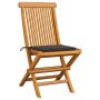 Sillas de jardín 4 uds con cojines gris taupe madera de teca de , Sillas de jardín - Ref: Foro24-3062576, Precio: 254,63 €, D...