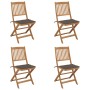 Sillas de jardín plegables 4 uds y cojines madera maciza acacia de , Sillas de jardín - Ref: Foro24-3064679, Precio: 222,69 €...