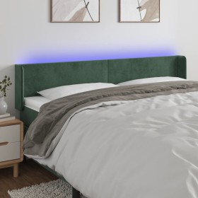 Cabecero con LED de terciopelo verde oscuro 183x16x78/88 cm de , Cabeceros y pies de cama - Ref: Foro24-3123019, Precio: 99,1...