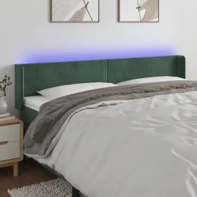 Kopfteil mit LED-Beleuchtung aus dunkelgrünem Samt 183x16x78/88 cm von , Kopf- und Fußteile - Ref: Foro24-3123019, Preis: 96,...