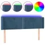 Dark blue velvet headboard with LED lights 147x16x78/88 cm by , Headboards and footboards - Ref: Foro24-3123148, Price: 71,81...