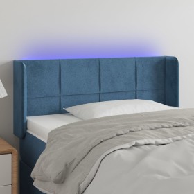 Cabecero con LED de terciopelo azul oscuro 83x16x78/88 cm de , Cabeceros y pies de cama - Ref: Foro24-3123270, Precio: 49,91 ...