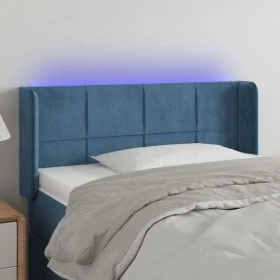 Dark blue velvet headboard with LED lights 83x16x78/88 cm by , Headboards and footboards - Ref: Foro24-3123270, Price: 50,66 ...