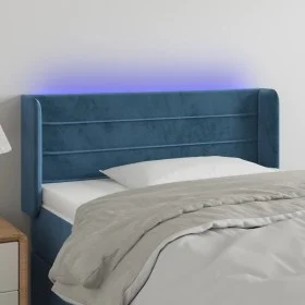 Dark blue velvet headboard with LED lights 83x16x78/88 cm by , Headboards and footboards - Ref: Foro24-3123410, Price: 48,94 ...