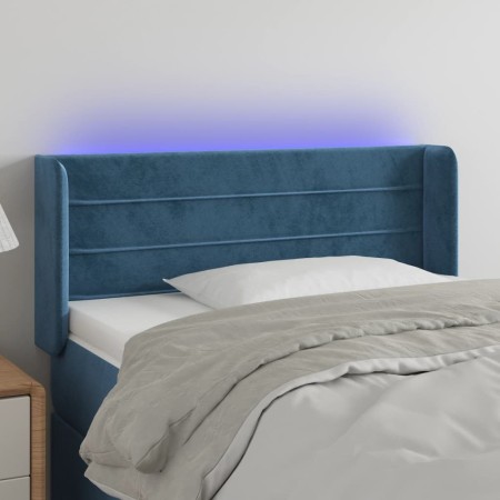 Cabecero con LED de terciopelo azul oscuro 83x16x78/88 cm de , Cabeceros y pies de cama - Ref: Foro24-3123410, Precio: 46,86 ...