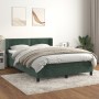 Cama box spring con colchón terciopelo verde oscuro 140x190 cm de , Camas y somieres - Ref: Foro24-3130898, Precio: 438,99 €,...