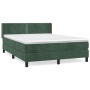 Cama box spring con colchón terciopelo verde oscuro 140x190 cm de , Camas y somieres - Ref: Foro24-3130898, Precio: 438,99 €,...