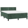 Cama box spring con colchón terciopelo verde oscuro 140x190 cm de , Camas y somieres - Ref: Foro24-3130898, Precio: 438,99 €,...
