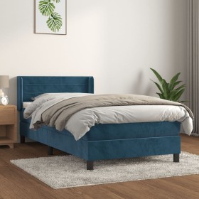 Cama box spring con colchón terciopelo azul oscuro 80x200 cm de , Camas y somieres - Ref: Foro24-3130989, Precio: 269,54 €, D...