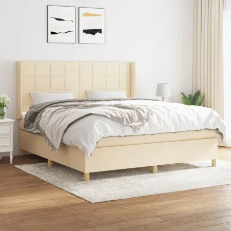 Boxspringbett mit cremefarbenem Stoffmatratze 180x200 cm. von , Betten und Lattenroste - Ref: Foro24-3132014, Preis: 638,67 €...